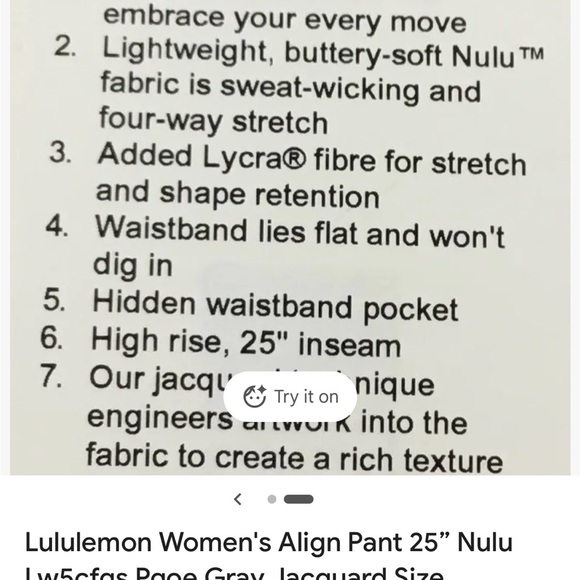 lululemon athletica align gray jacquard mini heathered herringbone Leggings 4 - Picture 7 of 7